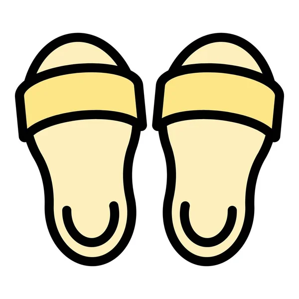 家用拖鞋对象图标 在白色背景色平面上隔离Web设计的轮廓家用拖鞋对象矢量图标 — 图库矢量图片