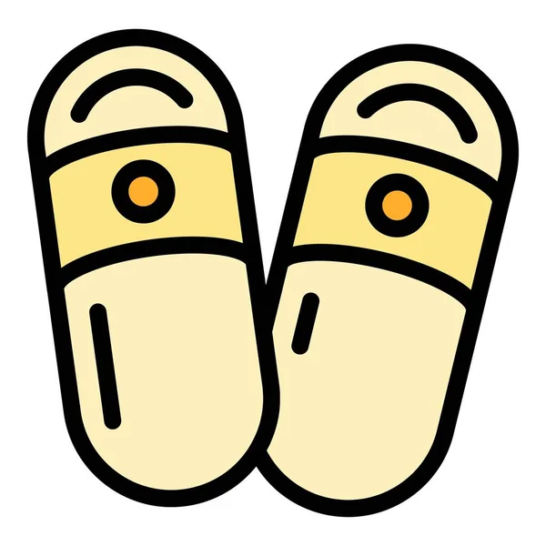Thuis Slippers Zomer Icoon Outline Home Slippers Zomer Vector Icoon — Stockvector