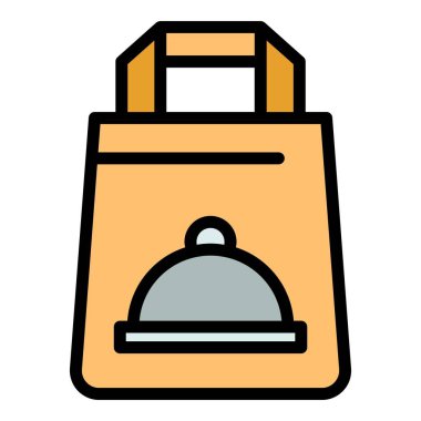 Suşi poşeti ikonunu kaldır. Beyaz arkaplan renklerinde izole edilmiş web tasarımı için sushi çanta vektör simgesini kaldır