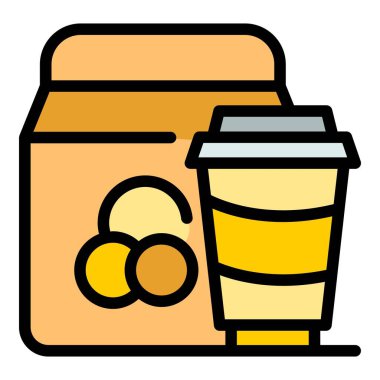 Yemek ikonunu götür. Beyaz arkaplan renginde izole edilmiş web tasarımı için dağıtım besin vektörü simgesi al