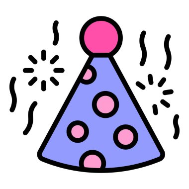 Yıldız partisi şapkası ikonu. Beyaz arkaplan rengi üzerinde izole edilmiş web tasarımı için Star parti vektör simgesi