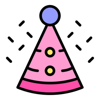 Parti şapkası ikonu. Beyaz arkaplan rengi üzerinde izole edilmiş web tasarımı için ana parti şapka vektör simgesi