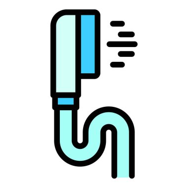 Duş başlığı soğuk ikonu. Beyaz arkaplan renginde izole edilmiş web tasarımı için duş başlığı soğuk vektör simgesi