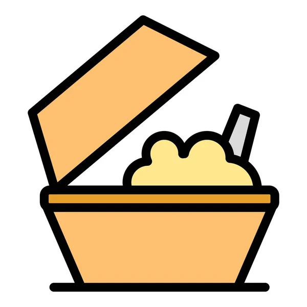 Mittagsikone Mitnehmen Outline Take Away Lunch Vektorsymbol Für Web Design — Stockvektor