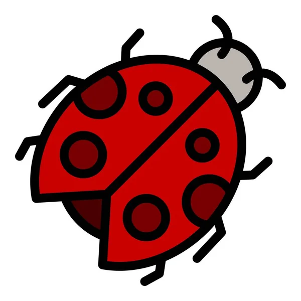 Icono Mariquita Esquema Ladybird Icono Vectorial Para Diseño Web Aislado — Archivo Imágenes Vectoriales