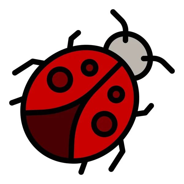 Icono Del Escarabajo Mariquita Esquema Ladybird Icono Vector Escarabajo Para — Archivo Imágenes Vectoriales