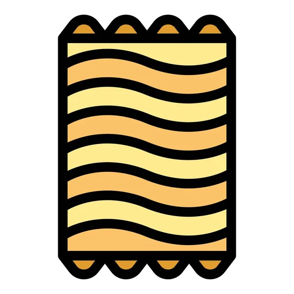 Aufblasbare Matratzen Symbol Umrissvektor Luftschwimmbecken Meerwasser Schwimmmatte Farbe Flach — Stockvektor