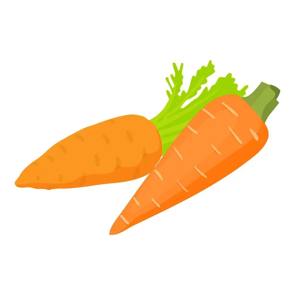 维生素食物图标等量病媒 成熟的新鲜收获的胡萝卜图标 健康营养 — 图库矢量图片