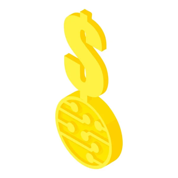 Icône Concept Crypto Monnaie Vecteur Isométrique Monnaie Numérique Grand Signe — Image vectorielle