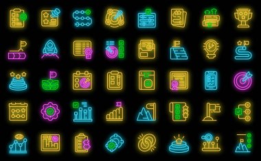 İş hedefleri ana vektörü belirler. Hedef dartı. İnsanlar siyah üzerine neon rengi basamaklar