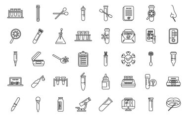 PCR test simgeleri ana hat vektörünü ayarlayın. Kapsamlı test. Laboratuvar çubuğu