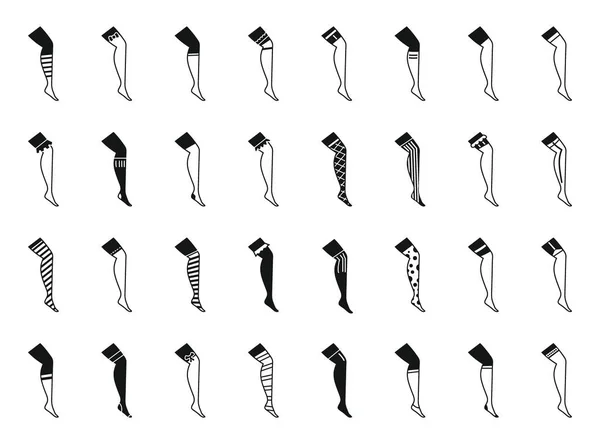 Stockings Ikonok Egyszerű Vektort Állítanak Lábgyógyász Pamutsebészet — Stock Vector