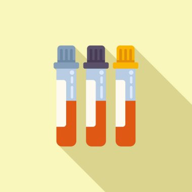 Test sonucu kan ikonu düz vektörü. Tıp laboratuarı. Pozitif Hızlı