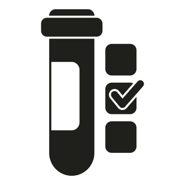 Onaylanmış test sonuç simgesi basit vektör. Tıp laboratuarı. Hastane örneği