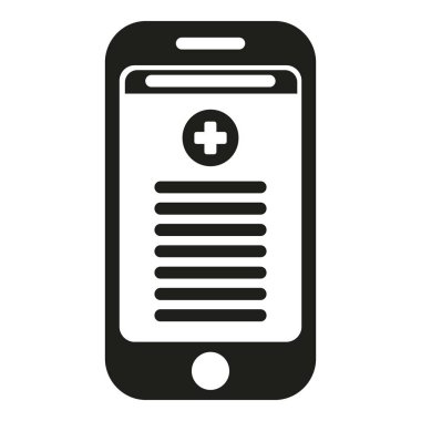 Mobil test sonuç simgesi basit vektör. Laboratuvar örneği. Klinik dijital