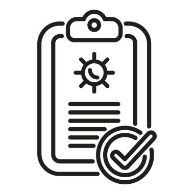 Corona test tahtası simgesi ana hatları vektörü. Pozitif sonuç. Bilgisayar tıbbı