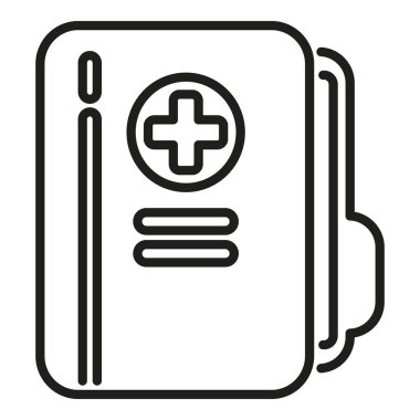 Tıbbi klasör simgesi ana hatları vektörü. Test laboratuarı. Hızlı klinik