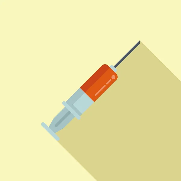 Syringe Test Icon Flat Vector Positive Result Data Kit — Stock Vector
