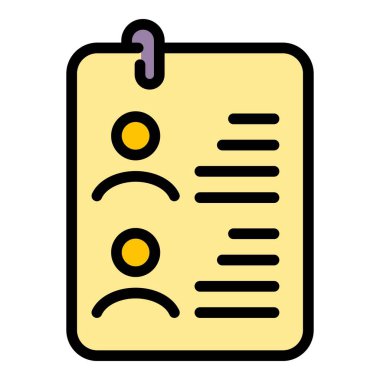 Kağıt simgesi taslak vektörünü çalıştır. Belge yığını. Ofis dosyası rengi düz