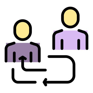 Kişi taslak vektörünü değiştir. İş adamları. Takım yapısı rengi düz