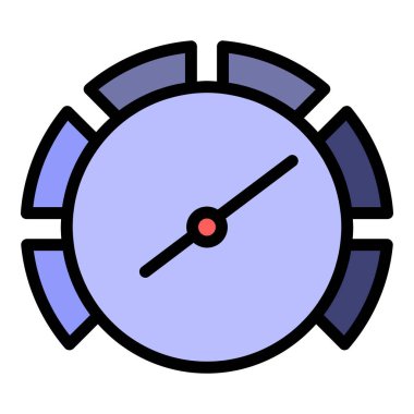 Araba hız simgesi ana hat vektörü. Spor araç. Otomatik hız rengi düz