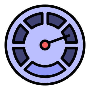 Spor paneli simgesi ana hatları vektörü. Araba paneli. Metre sayacı rengi düz