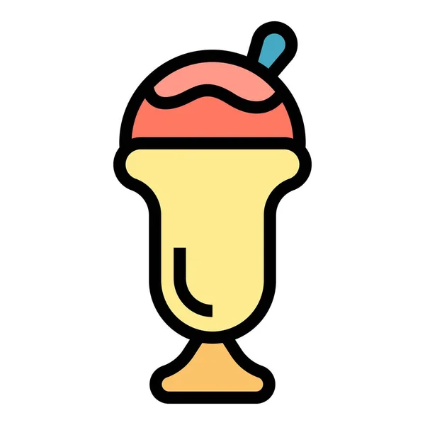 Popsicle Gelato Icon Outline Vector Cold Ice Cream Chocolate Gelato — Stock Vector