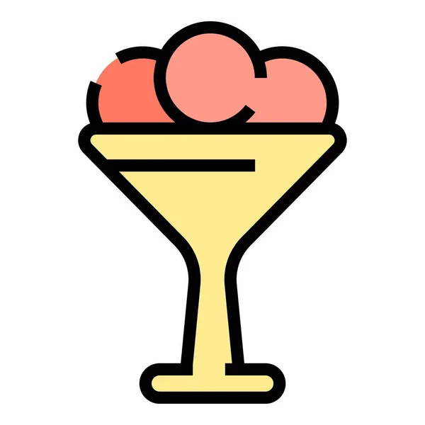 Fast Gelato Icon Outline Vector Cold Dessert Icecream Lolly Color — Stock Vector