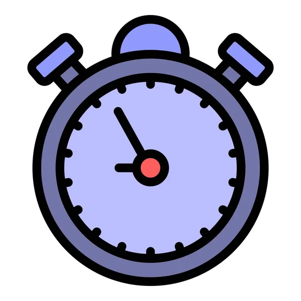 Stopwatch Ikona Zarys Wektor Termin Stop Chronometr Kolor Płaski — Wektor stockowy