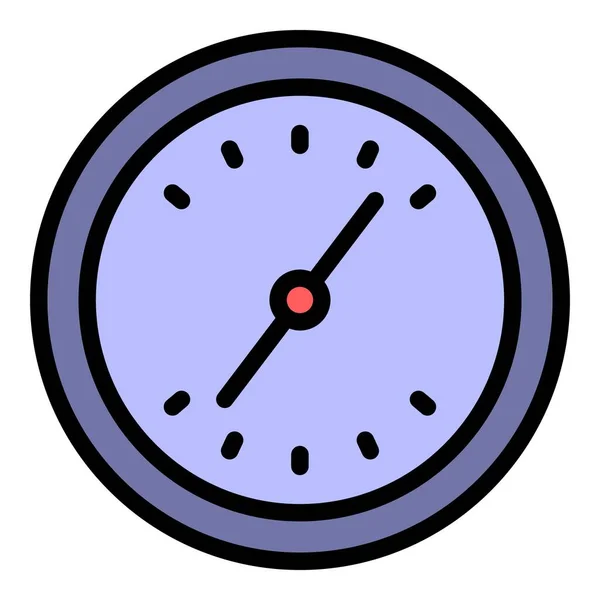 Διάνυσμα Περιγράμματος Ρολογιού Τοίχου Σύγχρονη Ώρα Ρολόι Όλο Εικοσιτετράωρο Χρώμα — Διανυσματικό Αρχείο