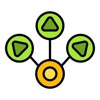 Vuca şema simgesi ana hatları vektörü. Belirsizlik verileri. Dünya çeşitliliği rengi düz