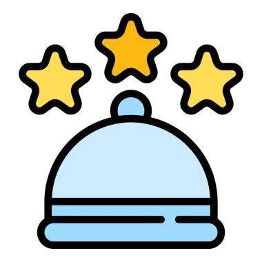 Halka yıldızları ikon ana hatları vektörü. Yıldız altını. Oluşum yıldızlarının rengi düz