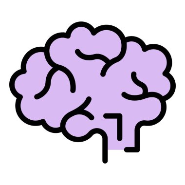 Beyin fırtınası ikon anahat vektörü. Beyin grubu. İş fikri rengi düz