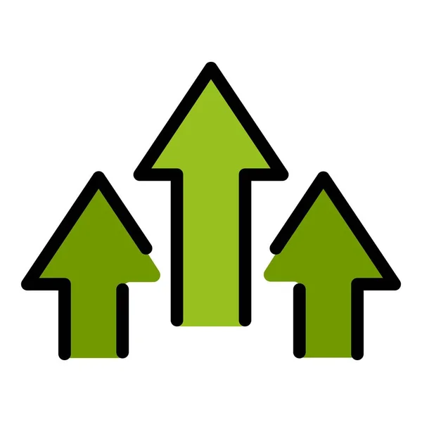 Arrows Grow Icon Outline Vector Arrow Curve Business Increase Color — Stock Vector
