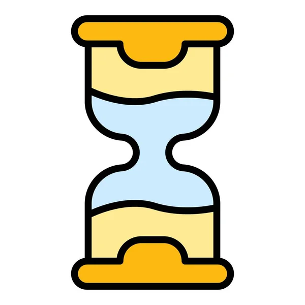 Sanduhr Symbol Umrissvektor Uhrzeit Sandglaszeit Farbe Flach — Stockvektor