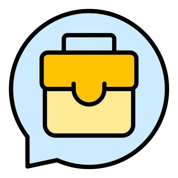 Chat Suitcase Icon Outline Vector Trabalho Portfólio Negócios Cor Plana — Vetor de Stock