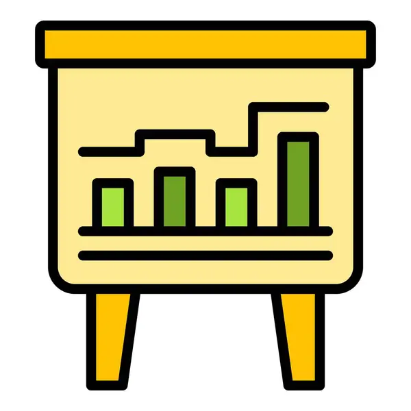 数据横幅图标轮廓向量 分析图表 财务仪表板色彩扁平 — 图库矢量图片