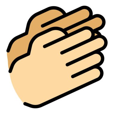 El çırpma simgesi dış hat vektörü. El çırpın. Renk düzlüğünü alkışlamaya teşvik et