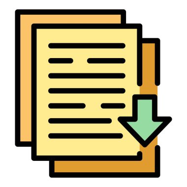 Belge simgesi taslak vektörünü indir. Dosya yükle. Web veri rengi düz