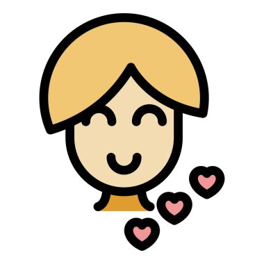 Anne sevgisi ikon ana hatları vektörü. Anneler Günü. Mutlu ebeveyn rengi düz