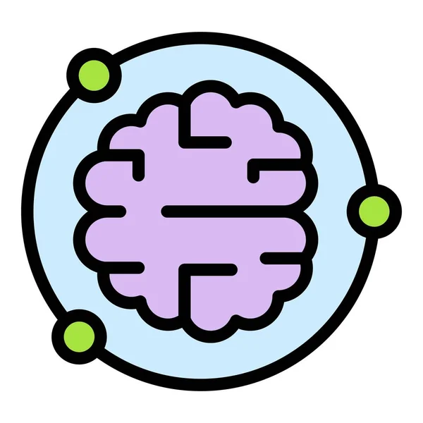 Brain Discover Icon Outline Vector Key Curiosity Insight Game Color — Stock Vector