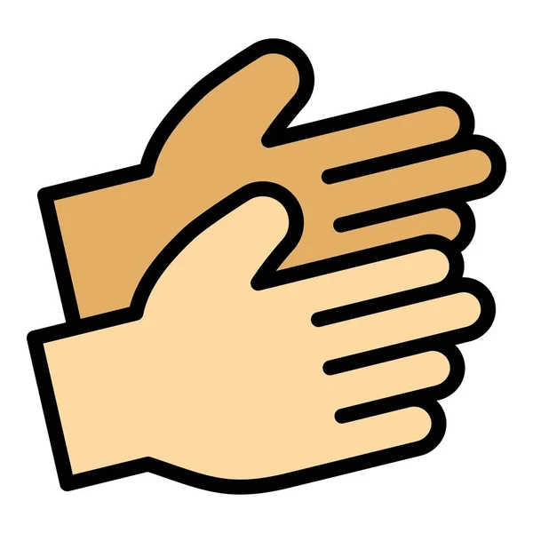 Handclap Encourager Icône Contour Vecteur Applaudissements Applaudissements Personnes Doigt Couleur — Image vectorielle