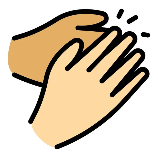 Öffentliche Handklatschsymbole Umreißen Den Vektor Unterstützung Beim Händeklatschen Applaus Ermuntern — Stockvektor