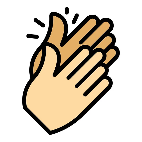 Πολιτισμός Εικονίδιο Χειροκρότημα Διάνυσμα Περίγραμμα Χειροκρότημα Χειροκρότημα Άνθρωποι Ενθαρρύνουν Χρώμα — Διανυσματικό Αρχείο