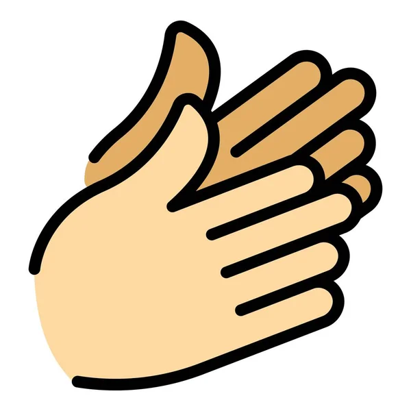 Handclap Gesture Icon Outline Vector Hand Clap Applause People Support — Stock Vector