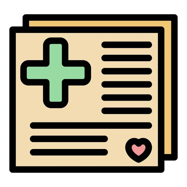 Εικονίδιο Ιατρικής Κάρτας Διάνυσμα Περίγραμμα Ασφάλιση Υγείας Νοσοκομείο Χρώμα Έκπτωση — Διανυσματικό Αρχείο