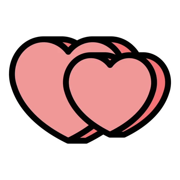 Вектор Контуров Здоровых Сердец Держите Сердце Любовь Плоском Цвете — стоковый вектор