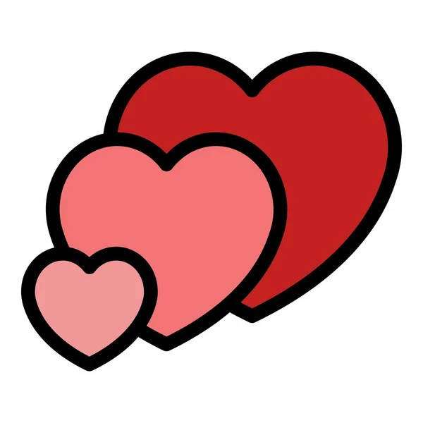 Herz Wachsen Symbol Umrissvektor Liebe Pflege Organische Herzfarbe Flach — Stockvektor