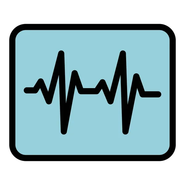 Διάγραμμα Καρδιακών Παλμών Διάνυσμα Περίγραμμα Έλεγχος Παλμού Χτυπάμε Ekg Χρώμα — Διανυσματικό Αρχείο