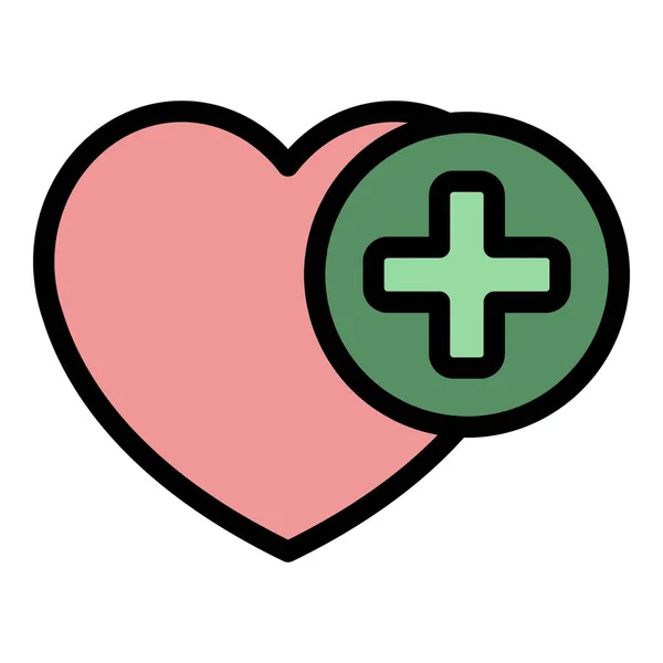 Вектор Иконки Медицинской Помощи Сердце Любви Лечить Плоский Цвет Кожи — стоковый вектор